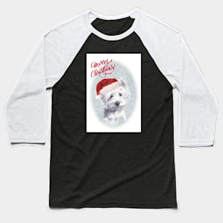 West Highland Terrier Merry Christmas Santa Dog Baseball T-Shirt